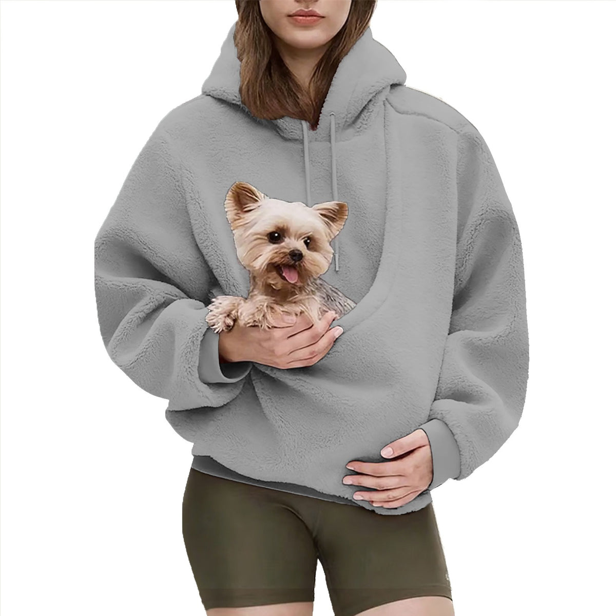 Women's Loose Plaid Pullover Fleece Sweatshirt